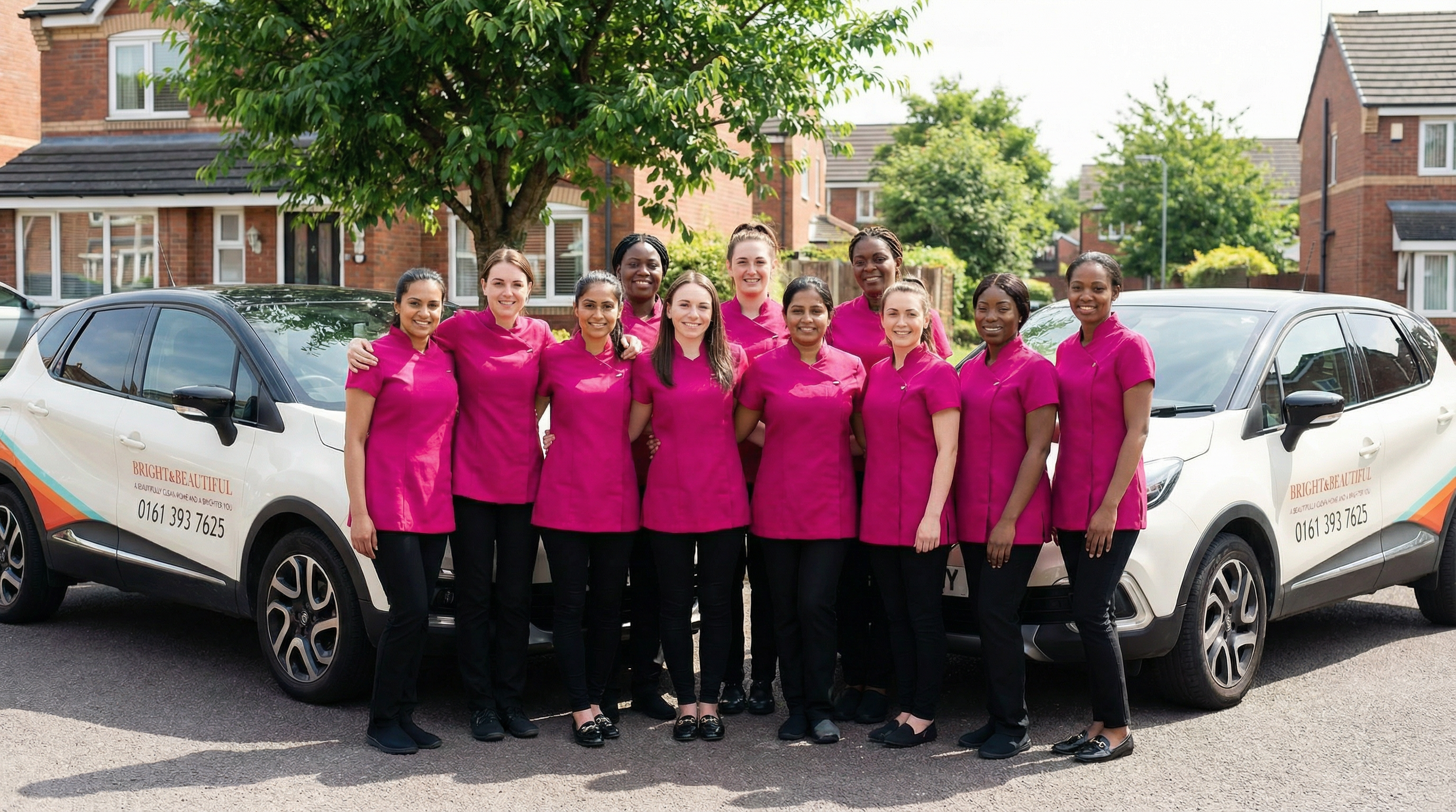 Bright & Beautiful team of 10 housekeepers with branded cars
